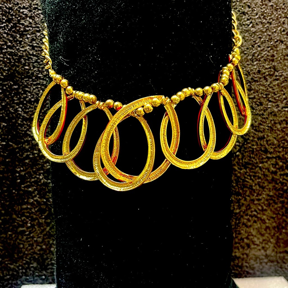 Golden-Chained Red-Infinity Choker Necklace - image 2